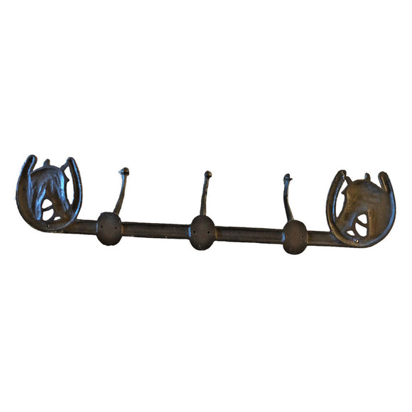 Vtg Horse Horseshoe Coat Rack Hooks Towel Hanger Western Primitive Cast Iron 23" - Picture 2 of 8